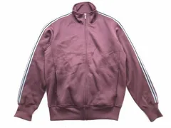 ユニクロ UNIQLO レトロ ストリート スポーツ 袖ライン 裏起毛 長袖 ブルゾン トラック ジャケット エンジ M メンズ コットン混合のサムネイル