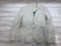 トミー ヒルフィガー TOMMY HILFIGER トラッド 水玉ドット 背抜き テーラードジャケット 白 S メンズ コットン100%のサムネイル