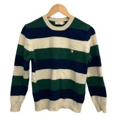 MAISON KITSUNE(メゾンキツネ) 長袖セーター サイズM レディース - アイボリー×ダークグリーン×ネイビー クルーネック/ボーダーのサムネイル