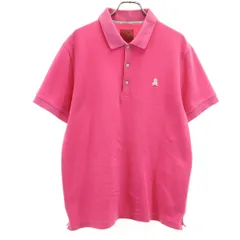 MARK&LONA マークアンドロナ 日本製 ゴルフ 半袖 ポロシャツ XL ピンク 鹿の子 メンズ 古着のサムネイル