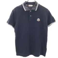 MONCLER モンクレール 半袖 ポロシャツ M ネイビー スリムフィット メンズ 古着のサムネイル