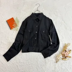 日本製 MHL. MARGARET HOWELL マーガレットハウエル 長袖シャツ ジャケット ブルゾン リネン混 ブラック 黒 レディースのサムネイル