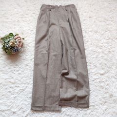RALPH LAUREN ラルフローレン グレンチェック柄 ウール ワイドスラックス 11号（L相当）アーカイブ
