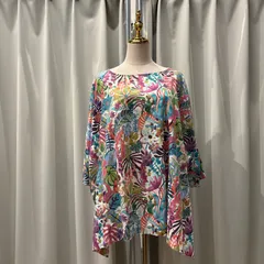 【東あずま店　併売品】　shower party シャワーパーティ LIBERTY リバティ柄 半袖 ワイド カラフル ブラウス シャツ トップス　レディース　blouse　shirt　Tops　ladiesのサムネイル