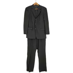 シーケーカルバンクライン ck Calvin Klein 日本製 ストライプ ウール 3B テーラードジャケット 2タック スラックス セットアップ メンズ  38 32のサムネイル