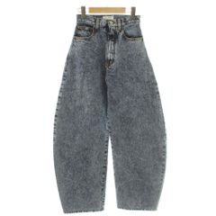 アライア ALAIA ハイウエスト ラウンドジーンズ デニムパンツ ジップフライ 34 スノーブルー AA9P0176T535A /BB