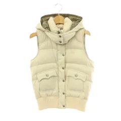バーバリーブルーレーベル BURBERRY BLUE LABEL ダウンベスト アウター ジップアップ フーディ ノバチェック 38 アイボリー マルチカラー  /CX ■OSのサムネイル