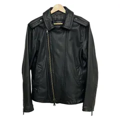 Burberry Black Label(バーバリーブラックレーベル) ライダースジャケット サイズM メンズ - 黒 長袖/レザー/ジップアップ/春/秋のサムネイル