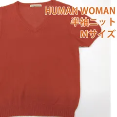 HUMAN WOMAN 半袖ニット 赤 レッド M ヒューマンウーマン #26-0349のサムネイル