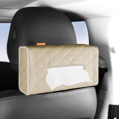 JEYODA車用ティッシュケース車載ティッシュホルダー車内装飾ティッシュケースヘッドレスト/手すり/ダッシュボード/サンバイザー取付puレザー素材は様々な車種に適用されることが多い (クリーム入り)ts 6ee77afd