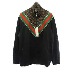グッチ GUCCI 575734 美品 トラックジャケット GG スター ジップアップ ブラック 黒 M ☆AA★のサムネイル
