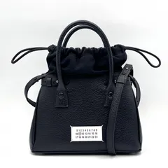Maison Margiela（メゾンマルジェラ）5AC ドローストリング 2WAY ハンドバッグ ショルダーバッグ ブラック レザー レディース 【中古】のサムネイル