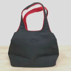 SAVOY/サボイ ハンドバッグ トートバッグ ブラック×レッド バイカラー キャンバス/布製 レディース ロゴ刺繍[OE00169]のサムネイル