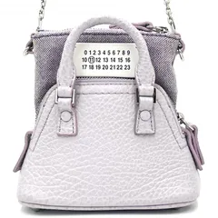 Maison Margiela（メゾンマルジェラ）5AC マイクロ ヴィンテージ ショルダーバッグ ハンドバッグ 2WAY ライトパープル レザー キャンバス レディース【中古】のサムネイル