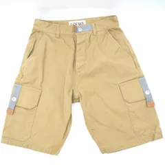 LOEWE（ロエベ）カーゴショーツ ハーフパンツ ベージュ コットン レザーディテール サイズ44 メンズ【中古】のサムネイル