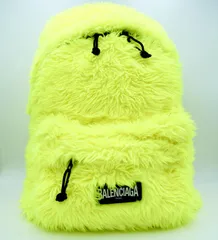 BALENCIAGA（バレンシアガ）エクスプローラー バックパック アーカイブ リュック ネオンイエロー フェイクファー ナイロン 大容量 【中古】のサムネイル