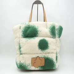 MONCLER（モンクレール）JW ANDERSON トート ミディアム トートバッグ ボア ドット柄 グリーン ホワイト レザー レディース H209E5D00006 M2081【中古】のサムネイル