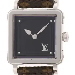 LOUIS VUITTON ルイ・ヴィトン アンプリーズ Q3M00 腕時計 スティール/モノグラム・レオパード ブラック文字盤 クオーツ レディース 2016年正規品【中古】472のサムネイル