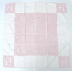 今回も早い者勝ち！ 参考価格￥40,700！フランス製【美品】エルメス Hロゴ バスラップ アヴァロン おくるみ ベビータオル バスタオル ピンク コットン100％　2A48のサムネイル
