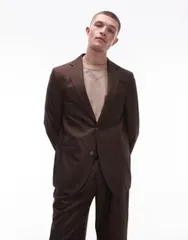 トップマン メンズ アウター ジャケット・ブルゾン Topman relaxed suit jacket Brown ブラウンのサムネイル