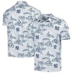 レインスプーナー メンズ トップス ポロシャツ プリント Mens Reyn Spooner White New York Yankees Cooperstown Collection Puamanaのサムネイル