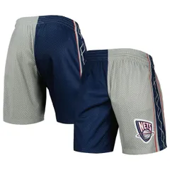 ミッチェルネス メンズ ボトムス ハーフパンツ・ショーツ ショートパンツ ジャージー Mens Mitchell Ness NavySilver New Jersey Nets Hardwood Clのサムネイル