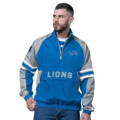 スターター メンズ アウター ジャケット・ブルゾン Menstarter Blue Detroit Lions Prospect HalfZipullover Blue ブルーのサムネイル