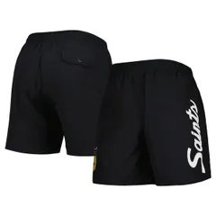 ミッチェルネス メンズ ボトムス ハーフパンツ・ショーツ ナイロン ショートパンツ Mens Mitchell Ness Black New Orleansaints Team Essentialsのサムネイル