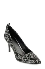 カール ラガーフェルド レディース シューズ ヒール KARLAGERFELD PARIS Royale Pointed Toe Pump Black White ホワイトのサムネイル