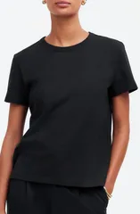メイドウェル レディース トップス Tシャツ クルーネック Madewell Perfect Crewneck TShirt Jet Black ブラックのサムネイル