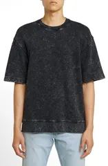 ジースター メンズ トップス Tシャツ コットン GSTAR Acid Wash Loose Fit Organicotton TShirt Acidark Black ブラックのサムネイル