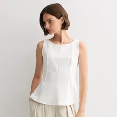 ナインウェスト レディース トップス Tシャツ Womens Nine West Boatneck Ponte Top White Knight ホワイトのサムネイル