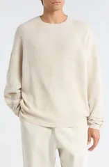 フィアオブゴッド メンズ アウター ニット・セーター Fear of God Essentials 90s Waffle Knit Sweater Oatmeal Heather Black ブラックのサムネイル
