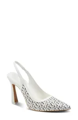 ダナ キャラン ニューヨーク レディース シューズ パンプス DKNY Cinette Slingback Pump Marshmallow Black ブラックのサムネイル