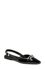 ダナ キャラン ニューヨーク レディース シューズ パンプス DKNY Cosetta Slingback Pointed Toe Flat Black ブラックのサムネイル