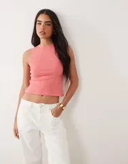 エイソス レディース トップス タンクトップ ニット ASOS DESIGN fine knitank top in peach Coral コーラルのサムネイル