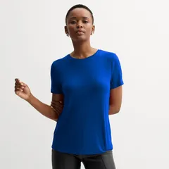 ナインウェスト レディース トップス Tシャツ クルーネック Womens Nine West Essential Crewneck Tee Vivid Lagoonのサムネイル