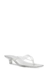 スティーブ マデン レディース シューズ パンプス ヒール Steve Madden Tracie Kitten Heel Flip Flop Silver Glitter シルバーのサムネイル