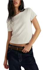 フリーピープル レディース トップス シャツ Free People Atlas Crop TShirt Clean Ivory アイボリーのサムネイル