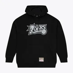 ミッチェルネス メンズ アウター パーカー・スウェット Mens Mitchell Ness Black Philadelphia 76ers Chrome Hoodie Black ブラックのサムネイル