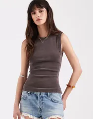 フリーピープル レディース トップス タンクトップ Free People murphy tank top in chocolate チョコレートのサムネイル