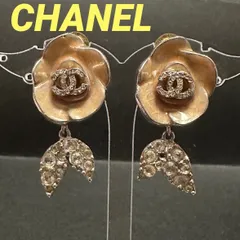 シャネル　CHANEL　イヤリング　カメリア　ココマーク　ヴィンテージ　フラワーモチーフ　フラワー　04P　マメ有　メッキ　ラインストーン　ピンク　シルバーのサムネイル
