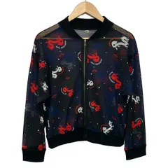 VIVIENNE TAM(ヴィヴィアンタム) ブルゾン サイズ40 M レディース美品  - ダークネイビー×黒×マルチ 長袖/シースルー/春/秋のサムネイル