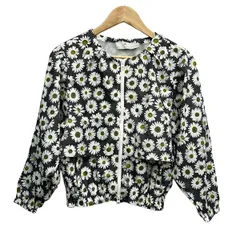 アディダスバイステラマッカートニー ブルゾン サイズM レディース - ダークグレー×白×イエロー 長袖/花柄/春/秋のサムネイル