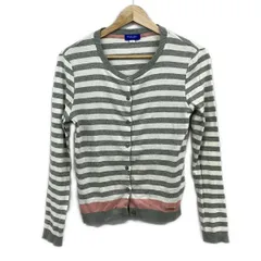 BLUE LABEL CRESTBRIDGE(ブルーレーベルクレストブリッジ) カーディガン サイズ38 M レディース - グレー×白×ライトピンク 長袖/ボーダーのサムネイル