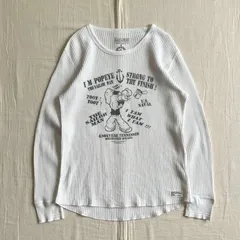 archive　ALPHA INDUSTRIES　アルファ・インダストリーズ　L/S サーマルTシャツ　ポパイ　メッセージロゴ　キャラクタープリント　刺繍タグ　ミリタリー　Y2K　アメカジ　パンキッシュ　グランジ　L　Popeye logo thermal-Tのサムネイル
