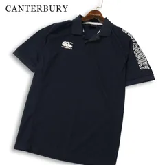CANTERBURY カンタベリー ラグビー 春夏 ロゴプリント★ 半袖 ポロシャツ Sz.L メンズ 紺 ネイビーのサムネイル