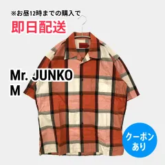 Mr. JUNKO ミスタージュンコ シャツ/ブラウス M レッド コットン チェック柄 ミドル丈 半袖 レギュラーカラー メンズのサムネイル