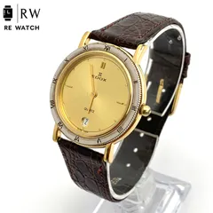 【中古】EDOX SWISS MADE エドックス クォーツ 腕時計 ゴールド文字盤のサムネイル