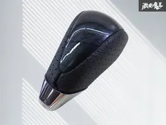 TOYOTA トヨタ 純正 汎用 パンチングレザー シフトノブ シフト ノブ メッキ レザー 内装 黒系 穴間：約8.5ｍｍ 即納 棚のサムネイル
